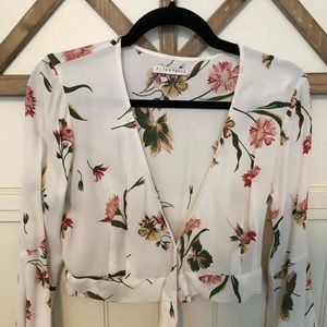 Flynn skye white floral wrap top